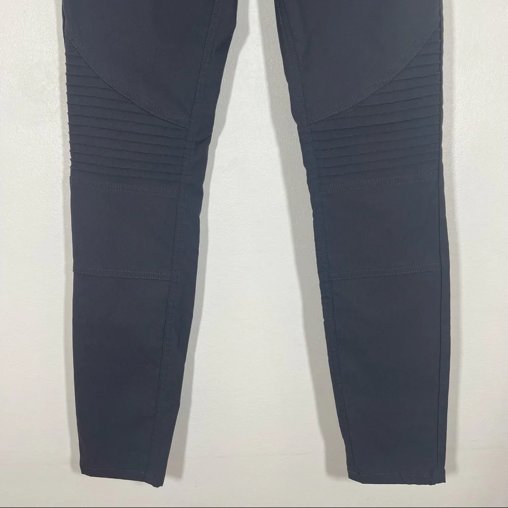 Prana Brenna Pants Skinny Ribbed Moto Skinny Jeans Gray Sz 0